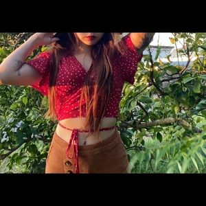 Red crop top